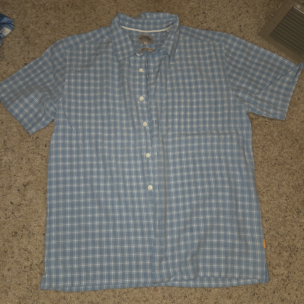 Quiksilver Light Blue Plaid Casual Shirt